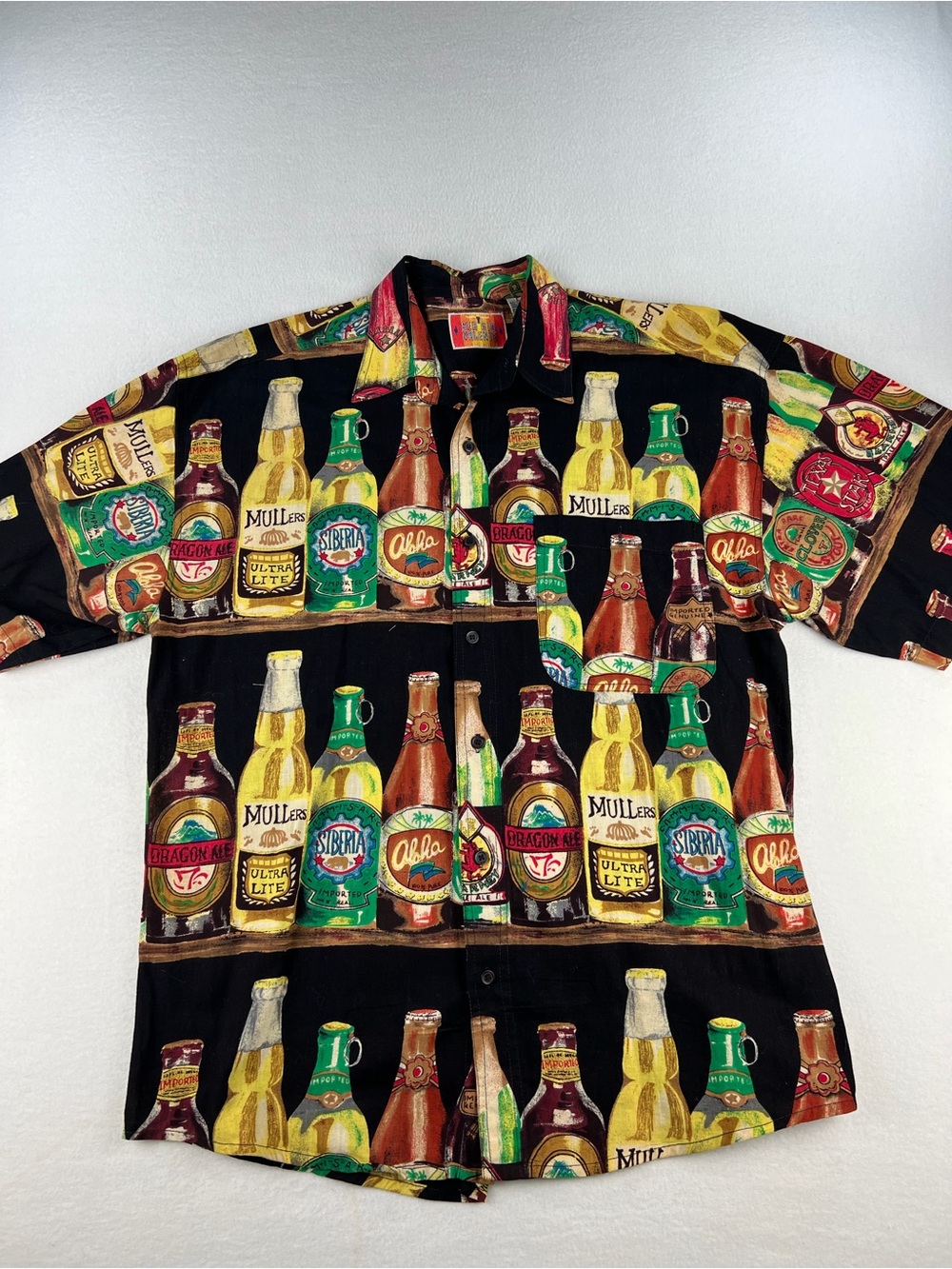 Vintage 90s Sergio Valente Hawaiian Beer Short Sleeve Shirt Men’s Size L